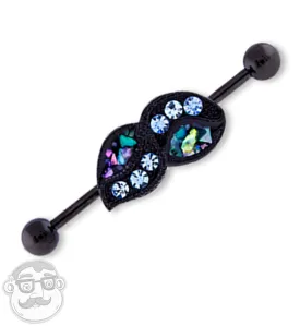 14G Black Copula Stainless Steel Industrial Barbell