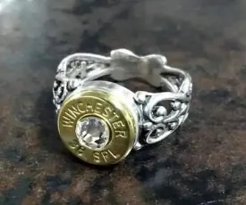 38 Special Sweetheart Antique Sterling Silver Bullet Ring Bullet Jewelry