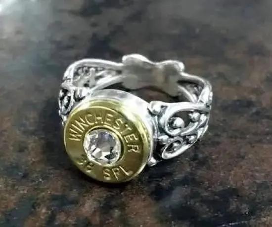 38 Special Sweetheart Antique Sterling Silver Bullet Ring Bullet Jewelry