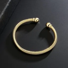 4mm Gold Filled Bonded Twisted Torque Bangle Adjustable