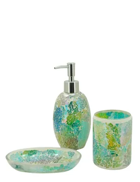 5502-3391, 3 PC Mosaic Glass Bath Accessory Set