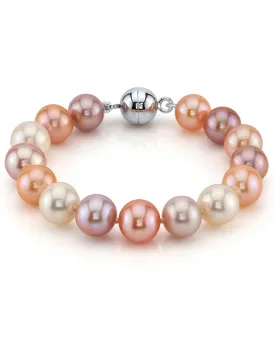 9.5-10.5mm Multicolor Freshwater Pearl Bracelet - AAA Quality