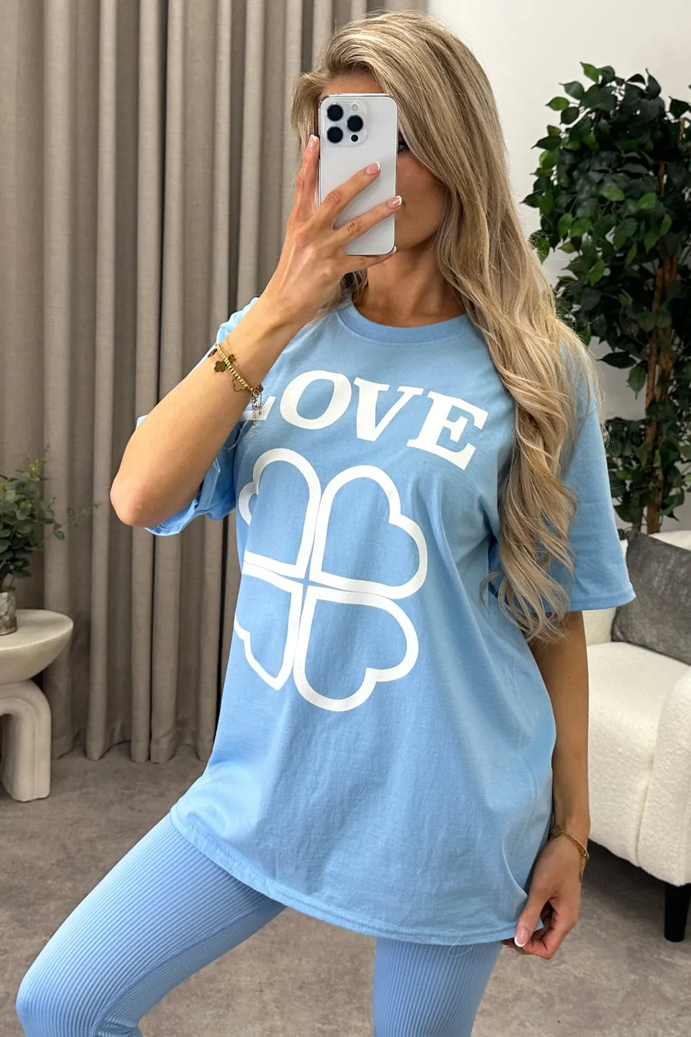 Alfie Blue Love Slogan Graphic Print T-Shirt