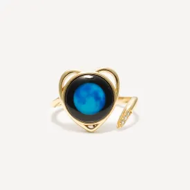 Blue Moon Luna Love Ring in Gold