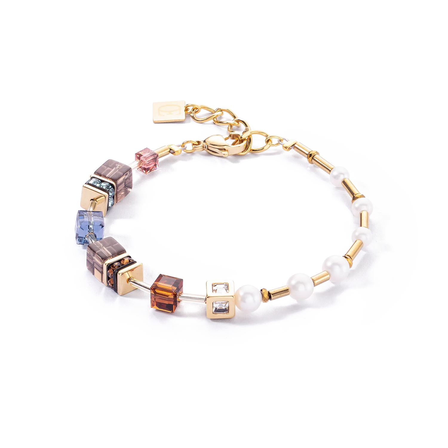 Bracelet GeoCUBE® Fusion Precious Pearl Mix gold-autumn