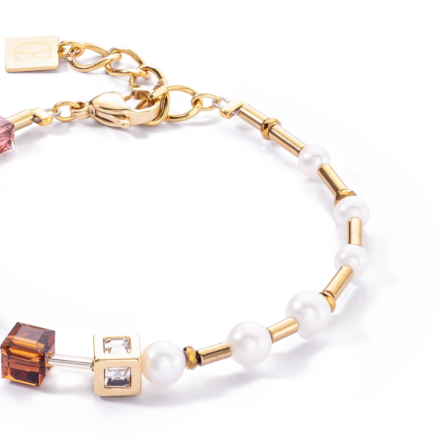 Bracelet GeoCUBE® Fusion Precious Pearl Mix gold-autumn