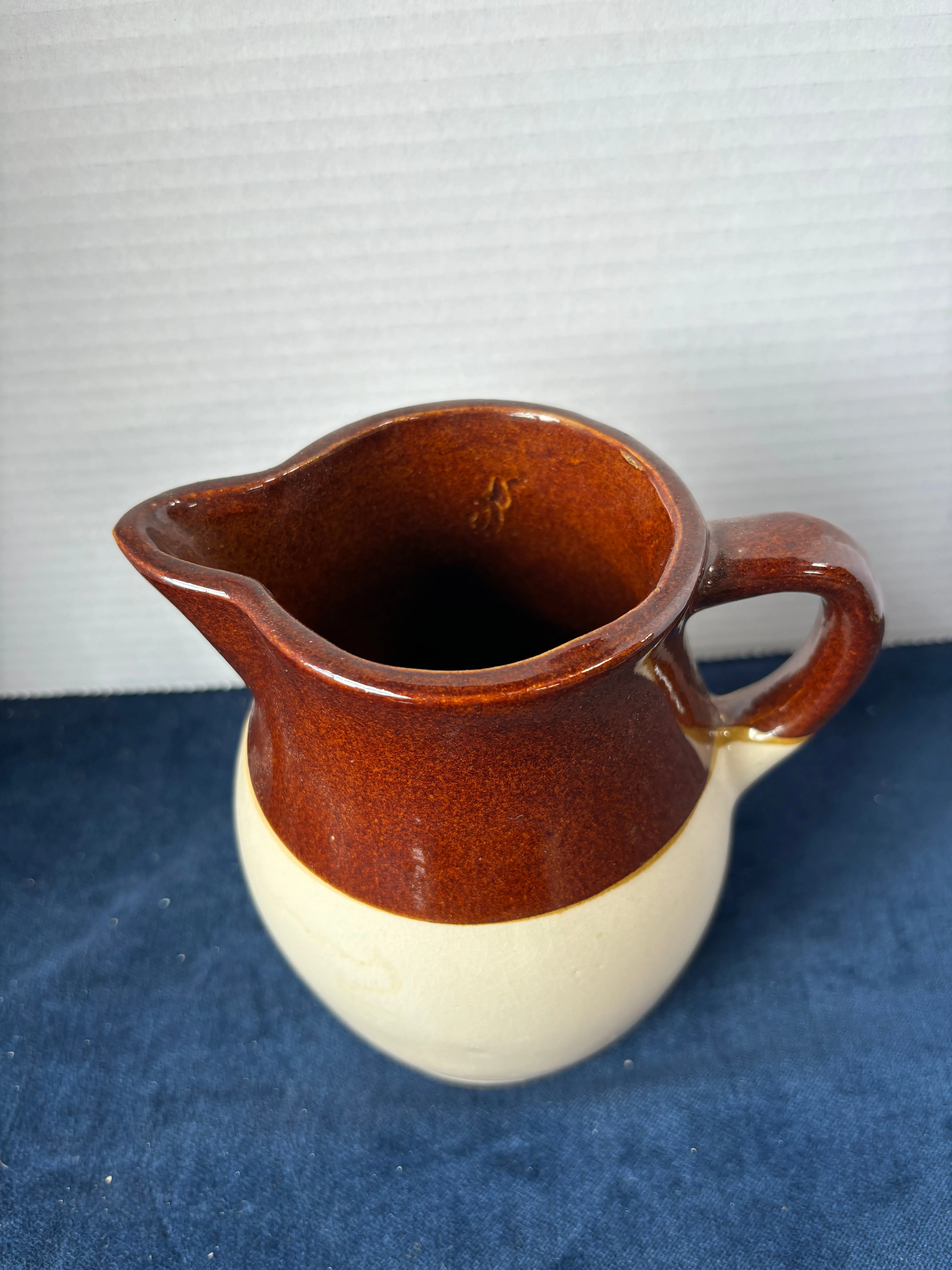 Brown & Tan Pottery Pitcher