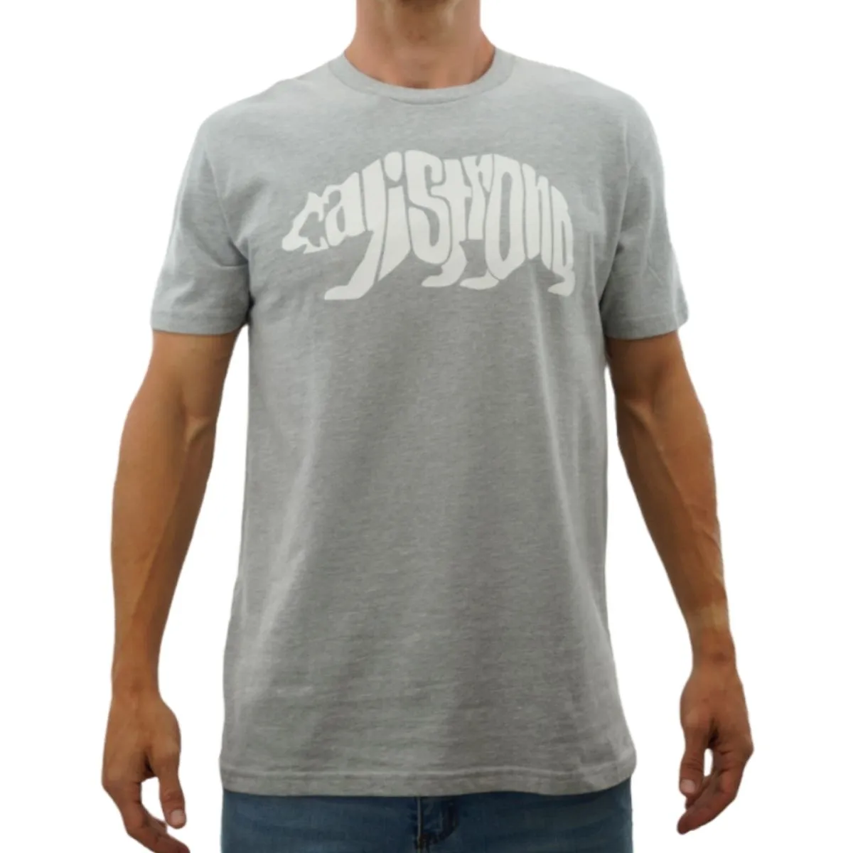 CALI Strong Word Bear Max T-shirt Grey Glow in the Dark