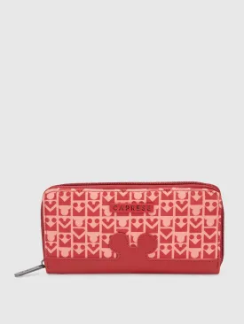 Caprese Disney Inspired Graphic Printed Mickey Mouse Collection Wallet Medium Handbag Red