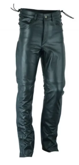 Daniel Smart Deep Pocket Over Pants Motorcycle Chaps, Leather, Black