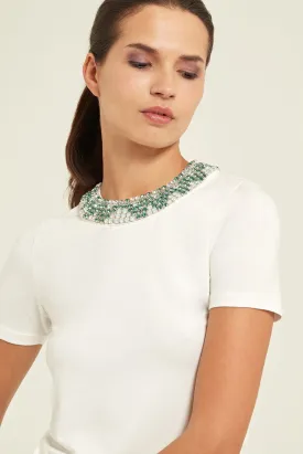 Embellished Cotton-Jersey T-Shirt