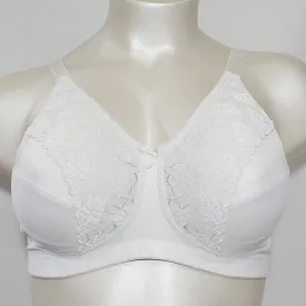 Exquisite Form 2526 Comfort Band Wire Free Lace Trim Bra 40D White NWOT