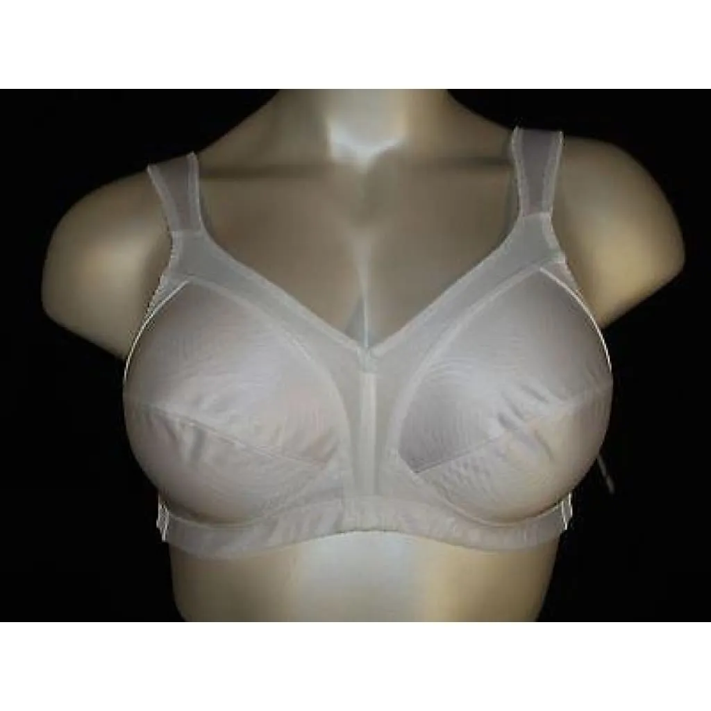 Exquisite Form 2558 Jacquard Satin Divided Cup Wire Free Bra 36C White NWOT