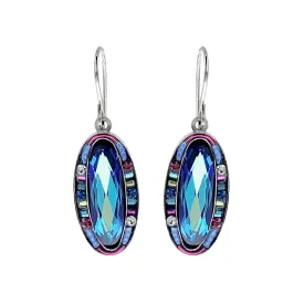 Firefly Mosaics Oval Faceted Bermuda Blue Drop Earrings