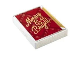 Hallmark 10ct Signature Standard Merry Bright Plaid Holiday Boxed Cards