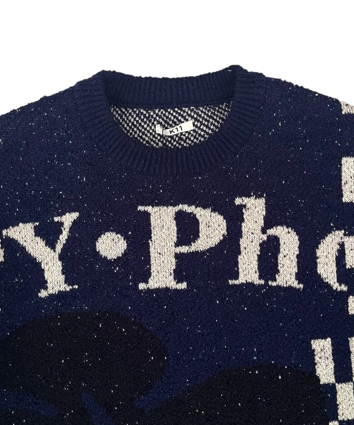 Intarsia-knit jumper "NAVY"