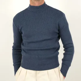 ITALIAN NAVY MOCK SWEATER