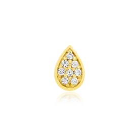 J-82 Junipurr Gold Pear with Swarovski CZ Stone