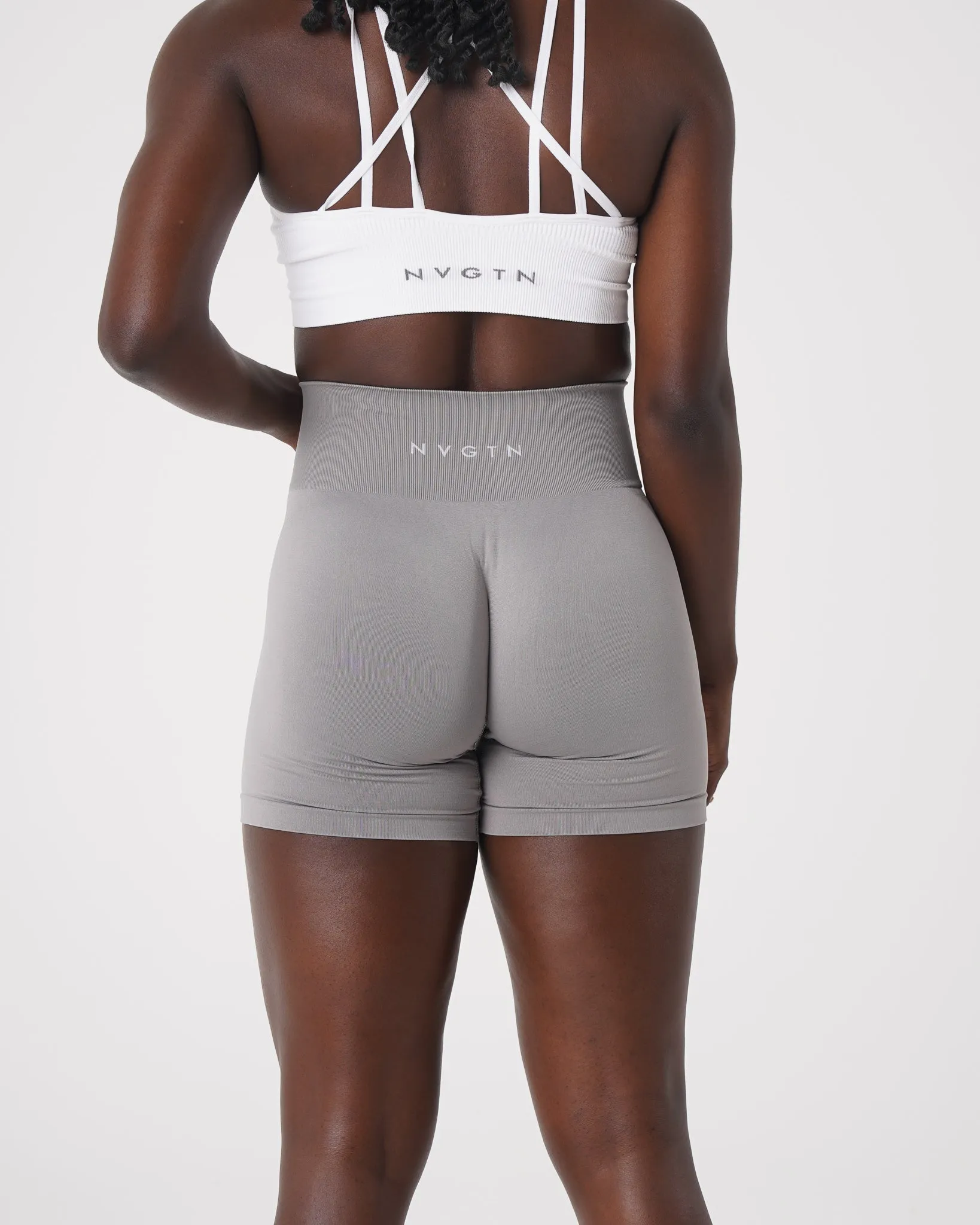 Light Grey Solid Seamless Shorts