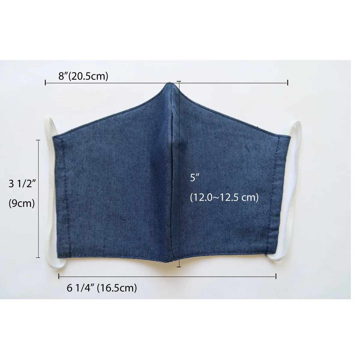 Pack (2pc) | Light Cotton Denim Fabric Facemasks | 3 layers M196