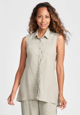 Skyline Blouse - Sleeveless Linen Blouse