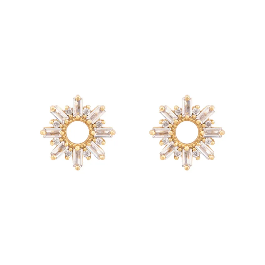 Sunseeker Baguette Gold Earrings