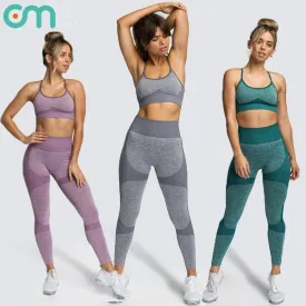 Womens Fitness Leggings - Seamless Workout Gym Sports Yoga Sets